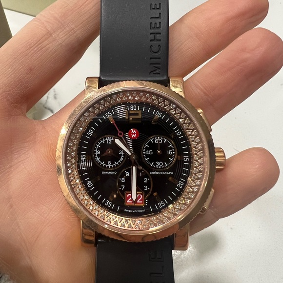 **RARE** Michele Rosegold Watch with diamonds - Picture 5 of 14